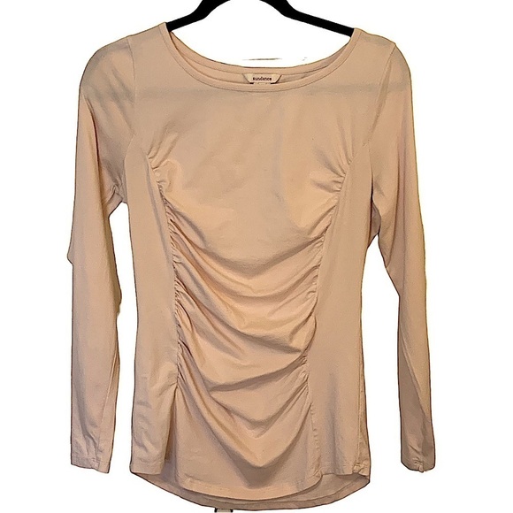 𝅺SUNDANCE Blush Pink Princess Ruched Long Sleeve Top Size Medium - Picture 1 of 6